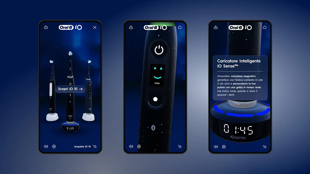 Amazon Oral B iO virtual showroom on mobile